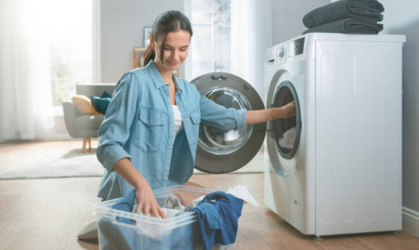 Foto personas con lavadoras